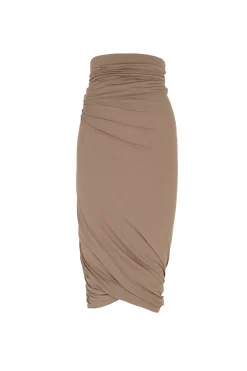 Alice, cocoa stretch cupro skirt