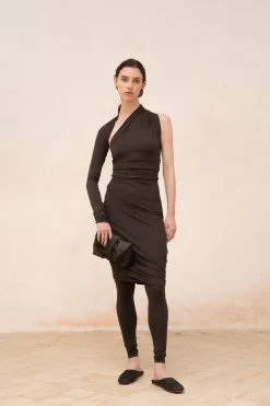 Alice, graphite stretch cupro skirt