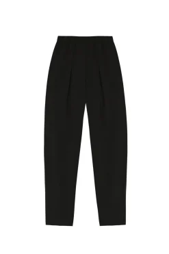 Ama, black linen and silk pants