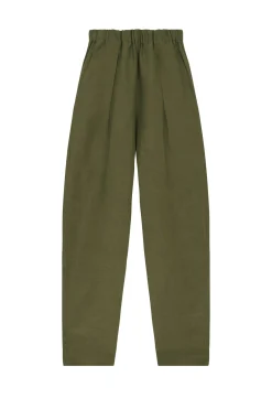 Ama, green linen and silk pants
