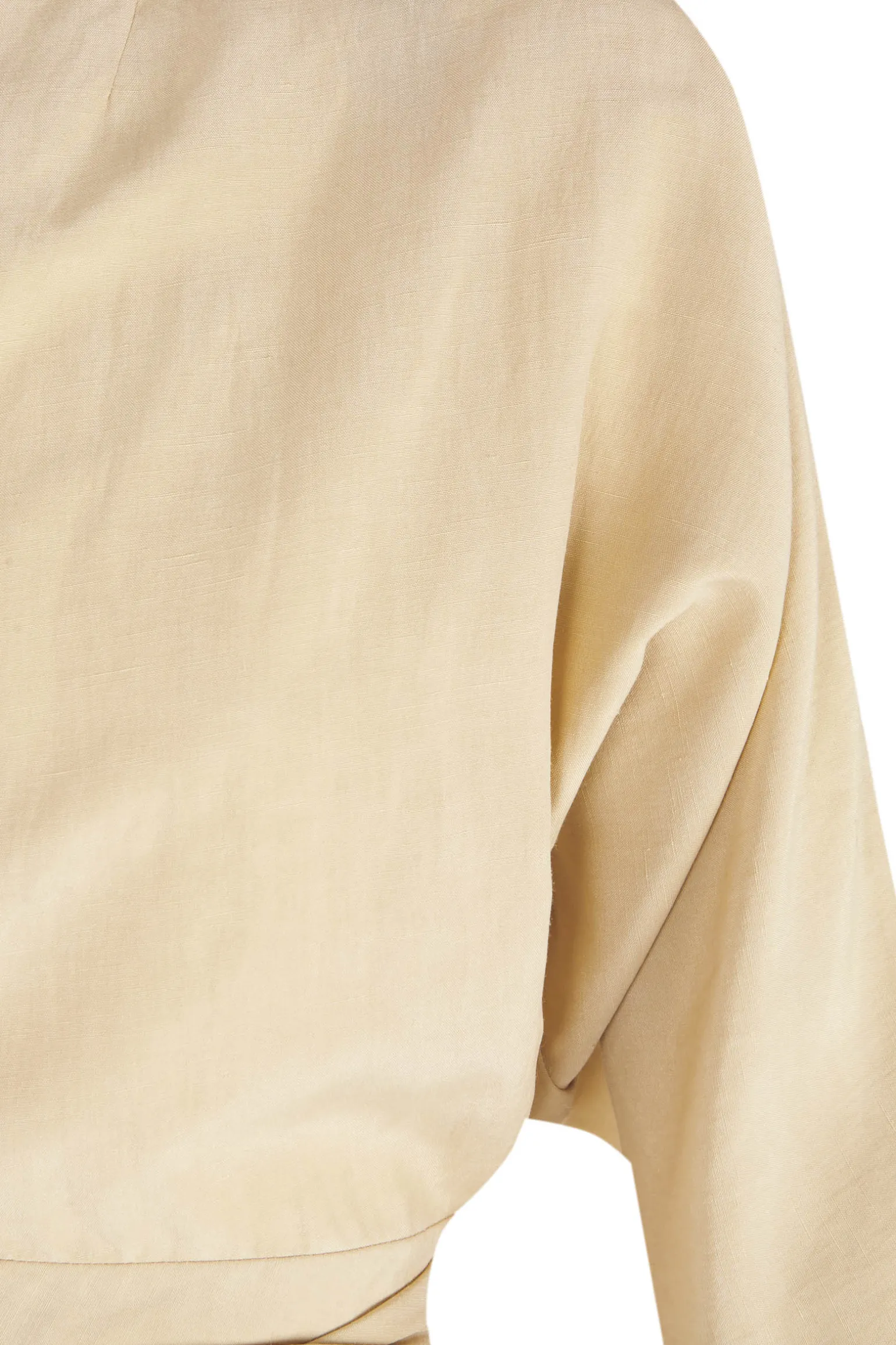 Amelia, long beige linen and silk dress