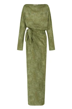 Amina, amantis print silk dress