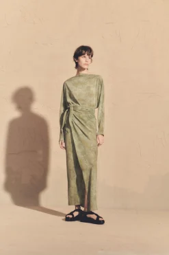 Amina, amantis print silk dress