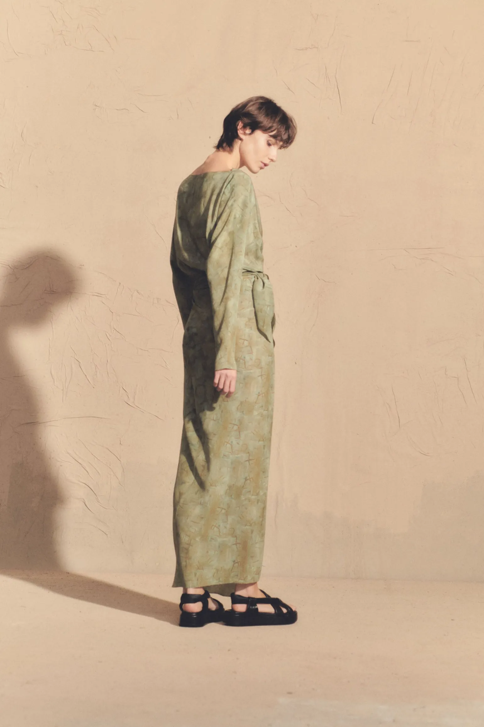 Amina, amantis print silk dress