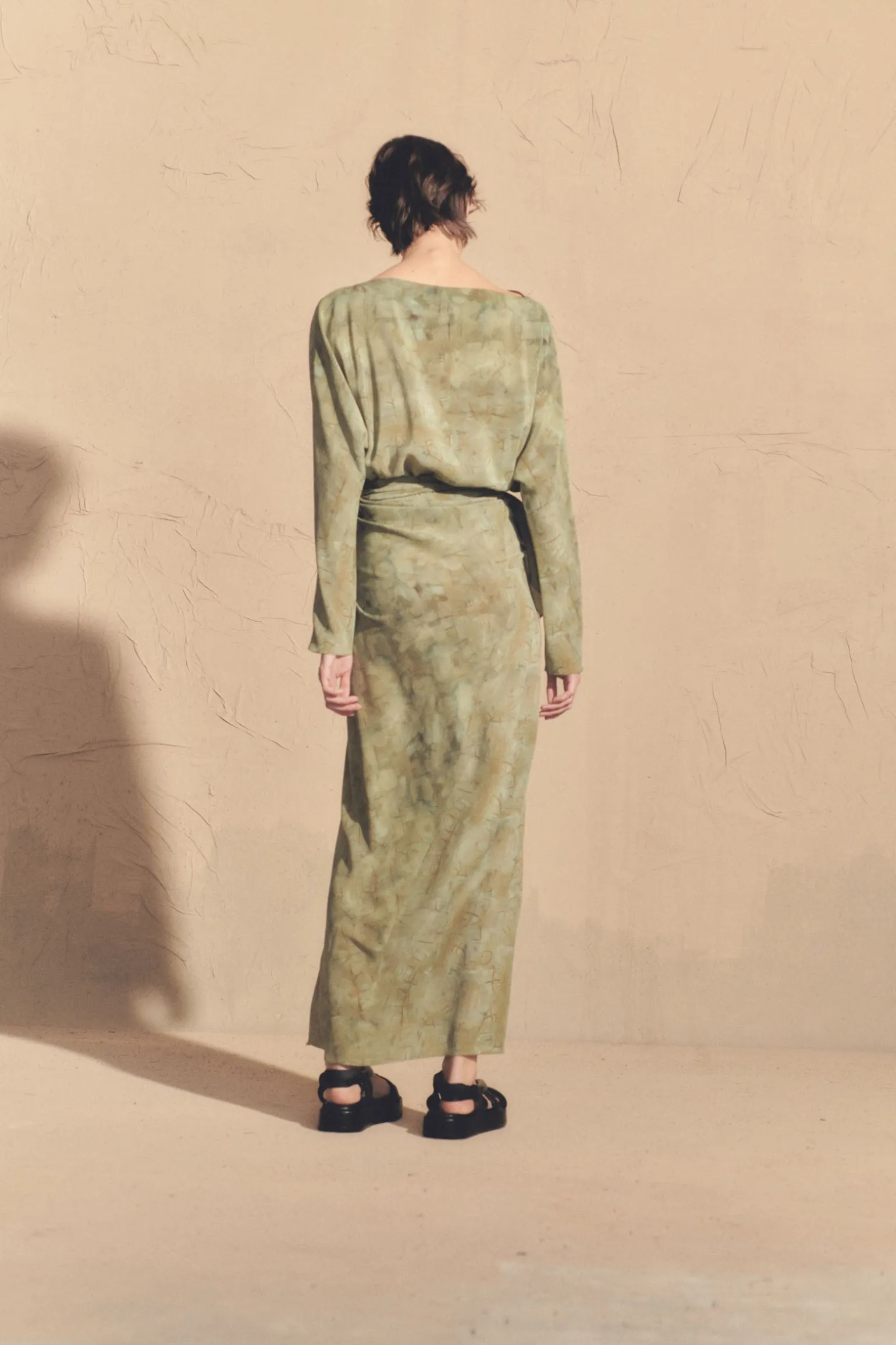 Amina, amantis print silk dress