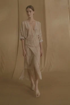 Antibes, irony print silk dress