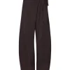 Arco, pants in burgundy linen and cupro