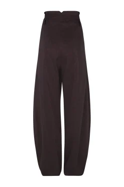 Arco, pants in burgundy linen and cupro