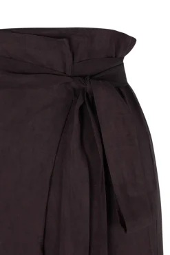 Arco, pants in burgundy linen and cupro