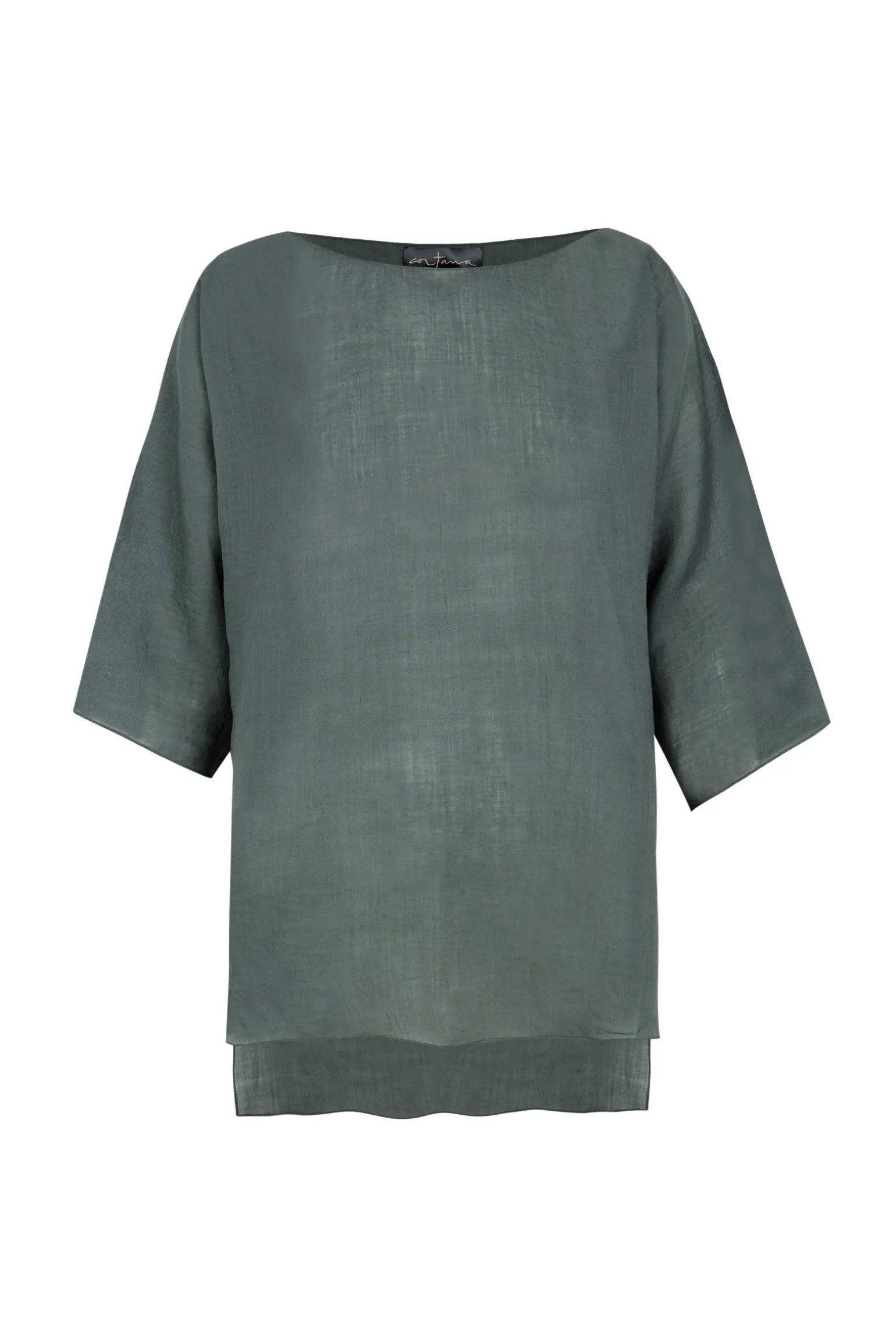 Arena, ocean green ramie top