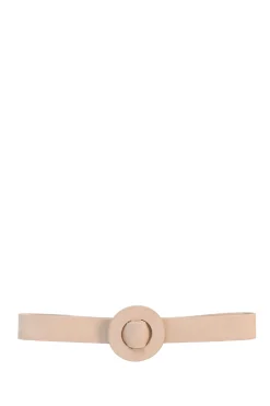 Aro L, thick belt in beige suede
