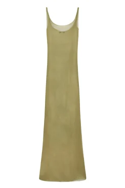 Aura, pistachio silk bambula camisole dress