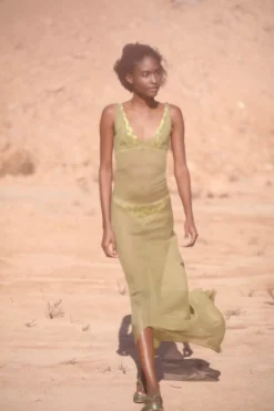 Aura, pistachio silk bambula tank top