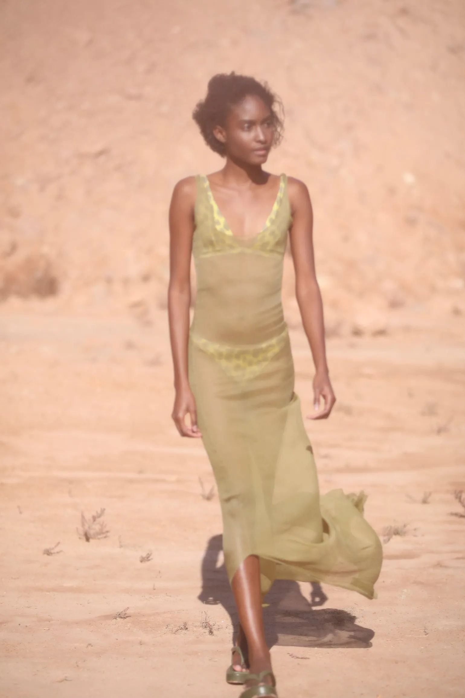 Aura, pistachio silk bambula tank top