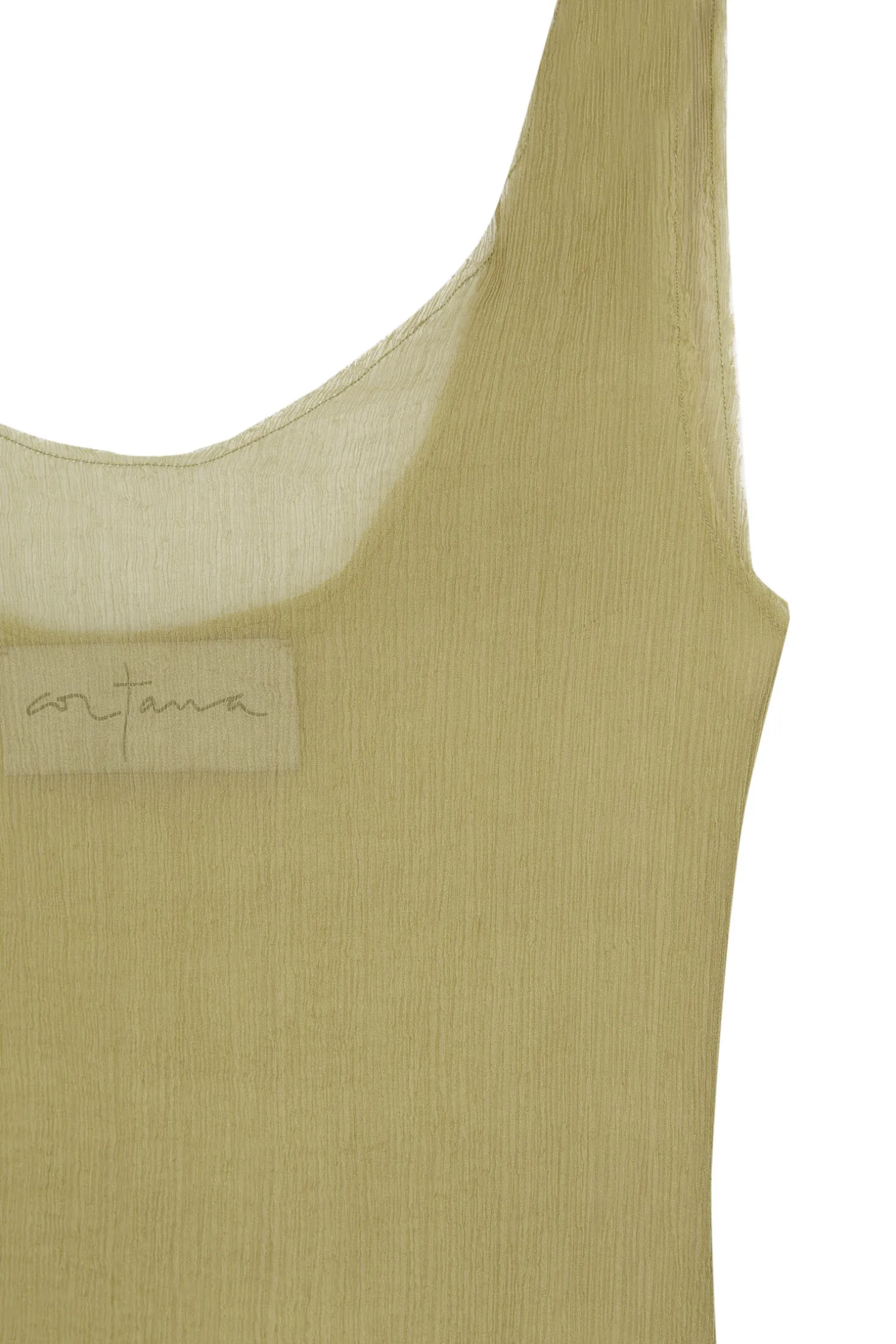 Aura, pistachio silk bambula tank top