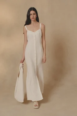 Bambina, ivory linen dress