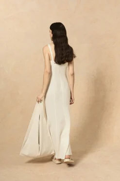 Bambina, ivory linen dress