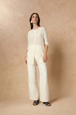 Bambina, ivory linen pants