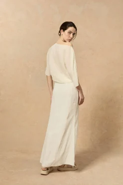Bambina, ivory linen skirt