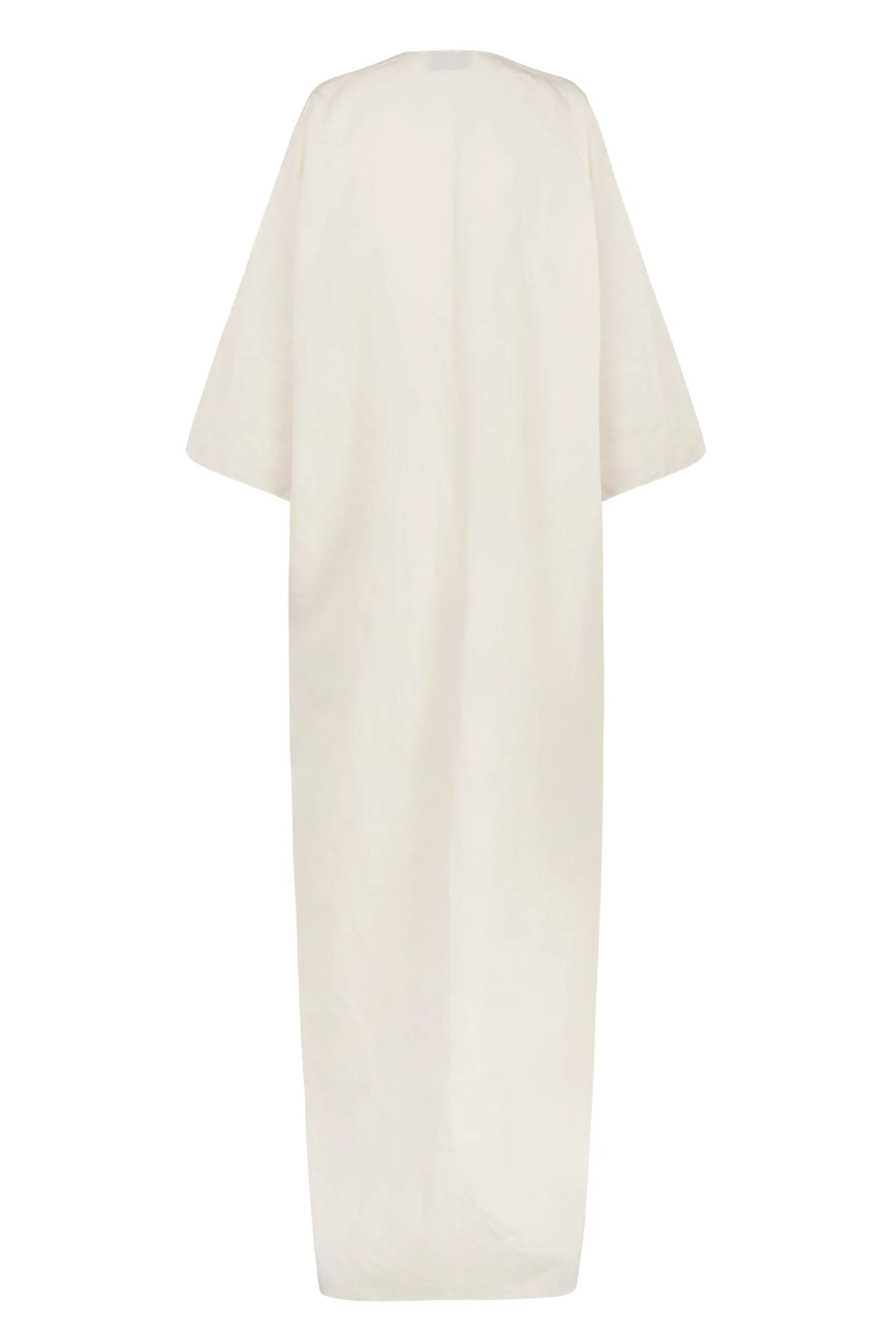 Bambina, long coat in ivory linen