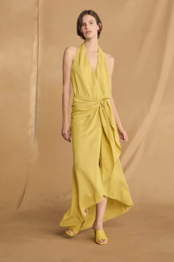 Banane, yellow halter dress