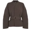 Bawa, brown jacket with belt
