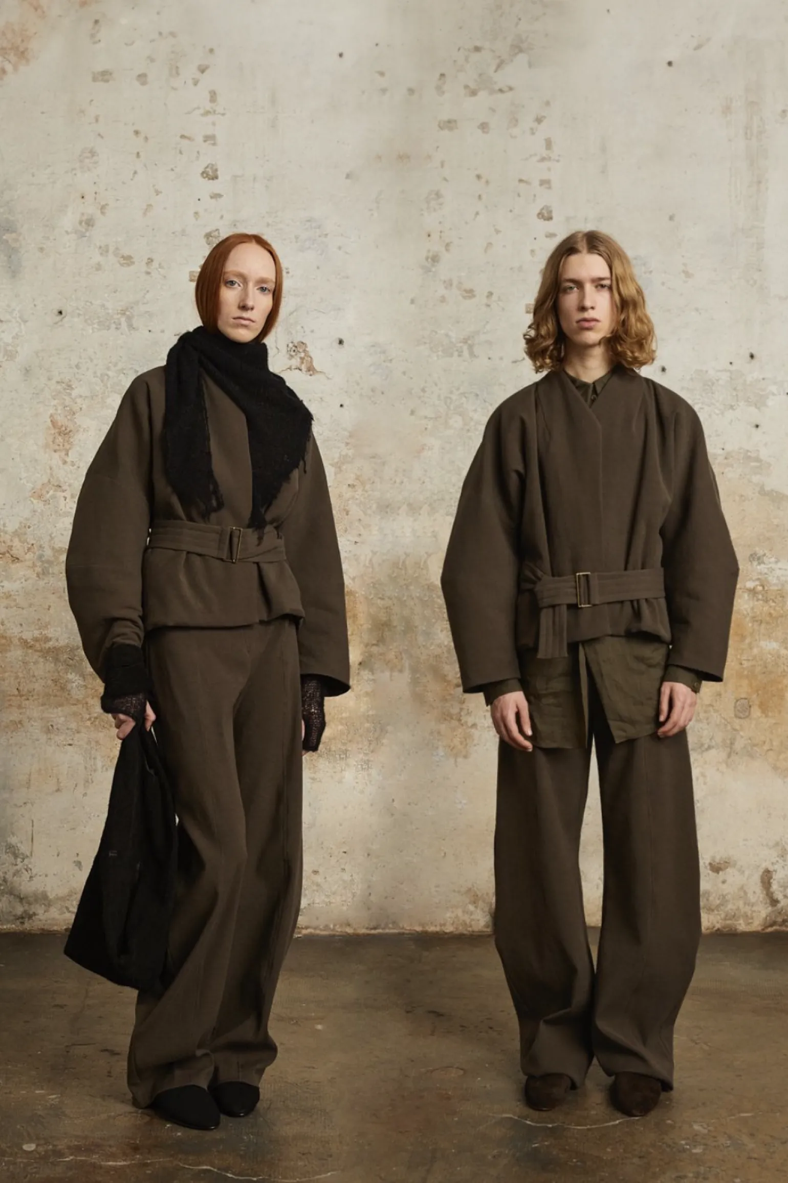 Bawa, brown jacket with belt