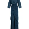 Blues, Tokyo print dress in ramie
