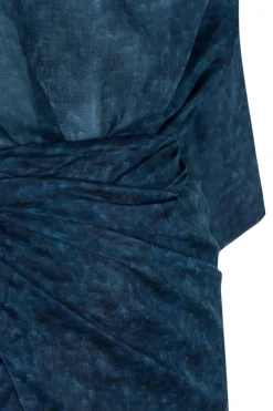 Blues, Tokyo print dress in ramie