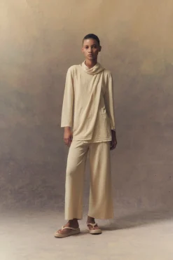 Botanica, ecru linen knit pants
