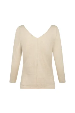 Botanica, ecru linen knit sweater