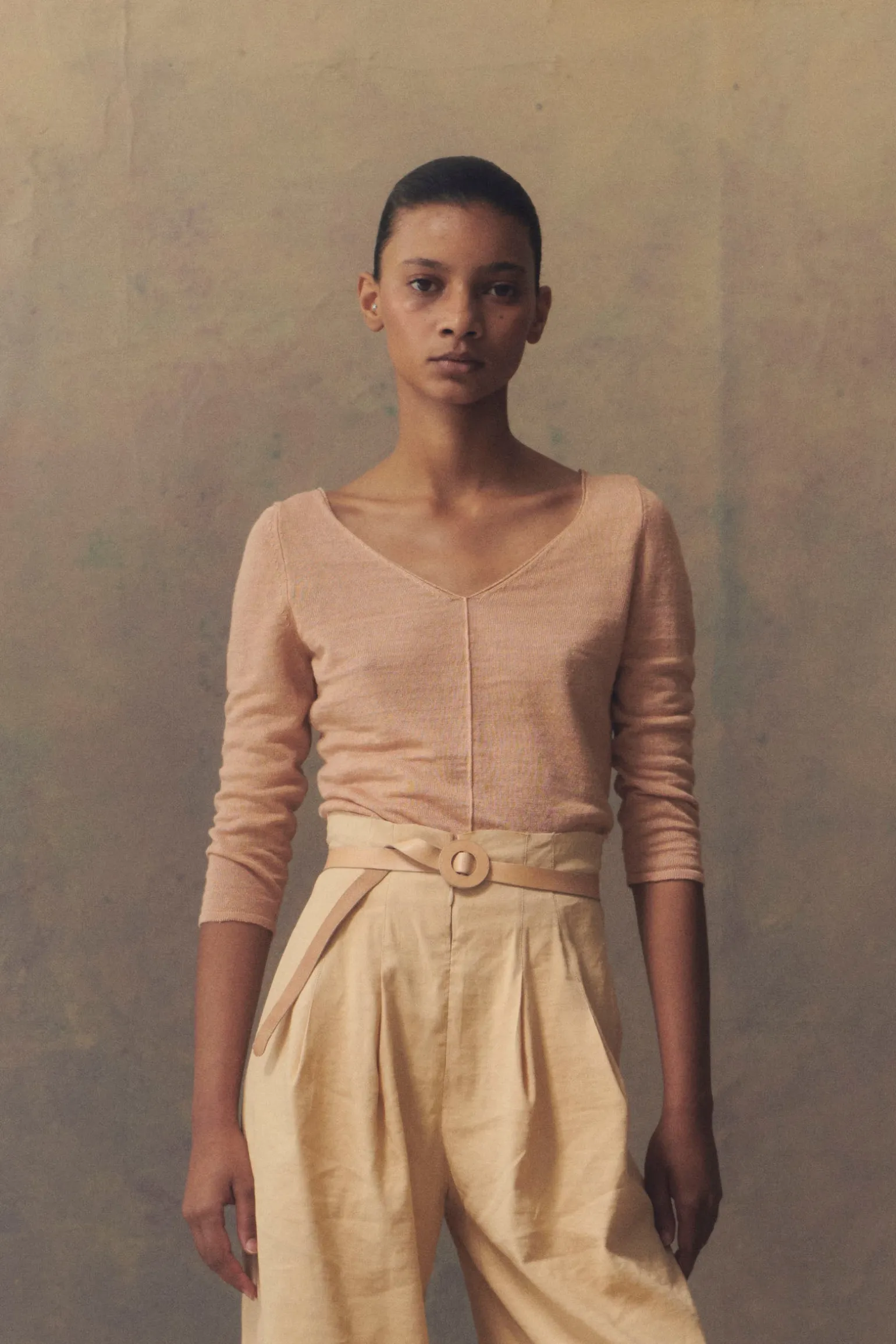 Botanica, ecru linen knit sweater