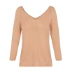 Botanica, light peach linen knit sweater