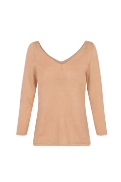 Botanica, light peach linen knit sweater