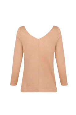 Botanica, light peach linen knit sweater