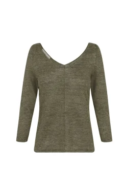 Botanica, melange green linen knit sweater