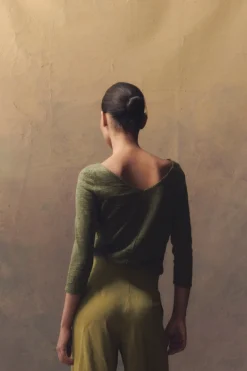Botanica, melange green linen knit sweater