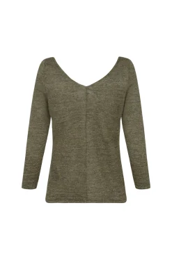 Botanica, melange green linen knit sweater