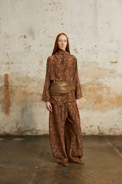 Braque, cube print silk pants