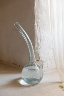 Calabaza, green blown glass vase