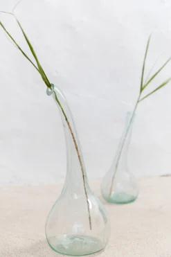 Calabaza, green blown glass vase