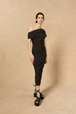 Camaron, stretch silk hedy print dress