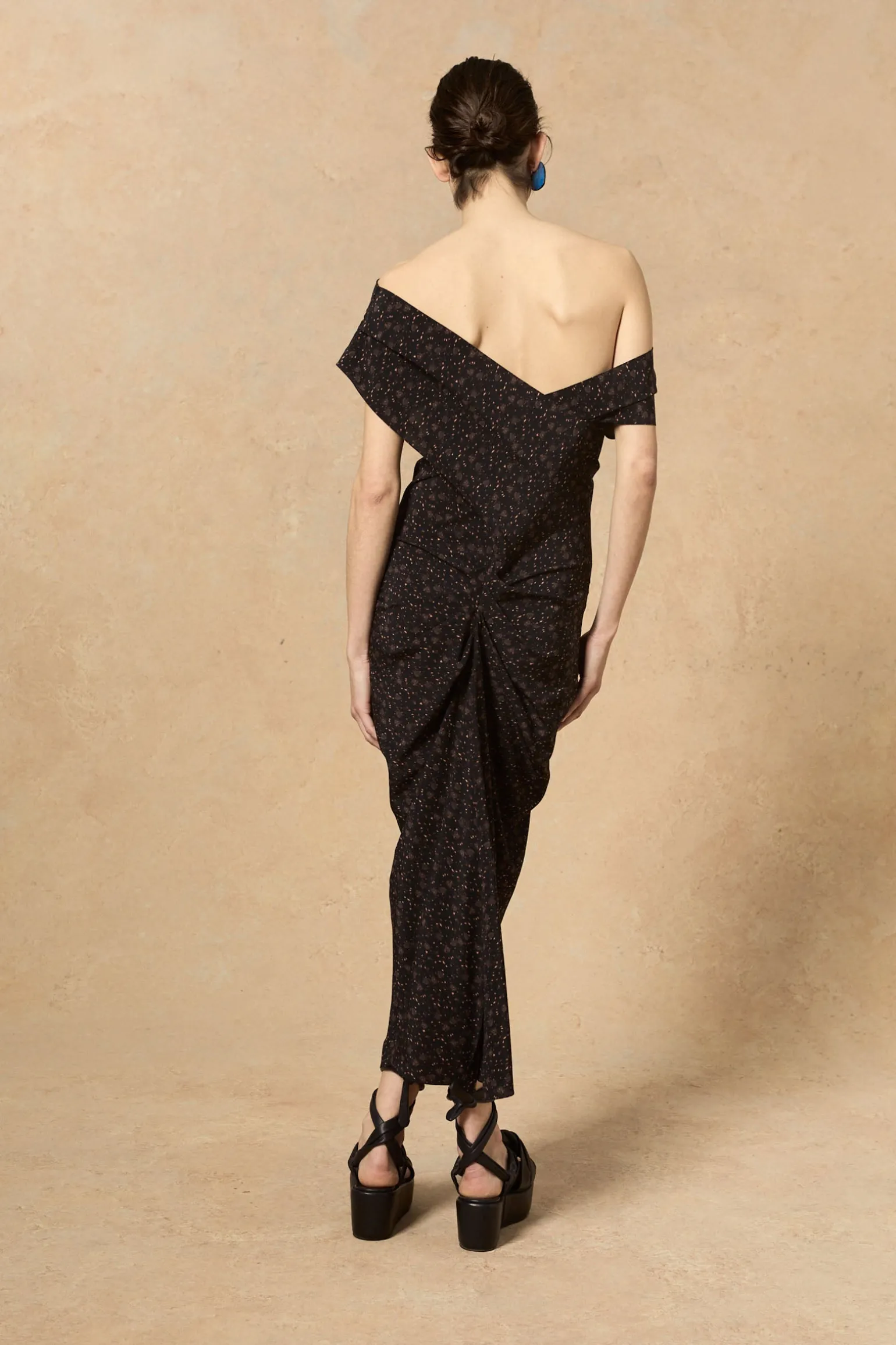 Camaron, stretch silk hedy print dress