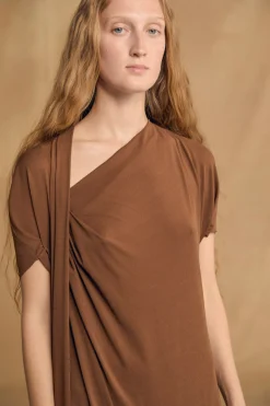 Canela, cinnamon wrap dress