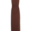 Canton, maroon knit wrap dress
