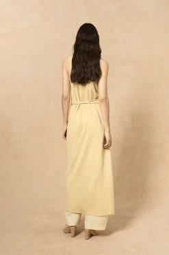 Canton, vanilla knit wrap dress