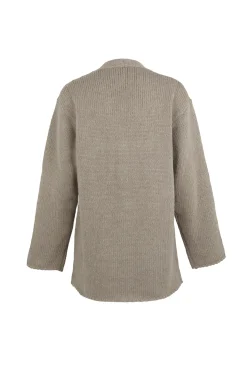 Circ, gray baby alpaca and silk cardigan