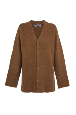 Circ, tobacco baby alpaca and silk cardigan