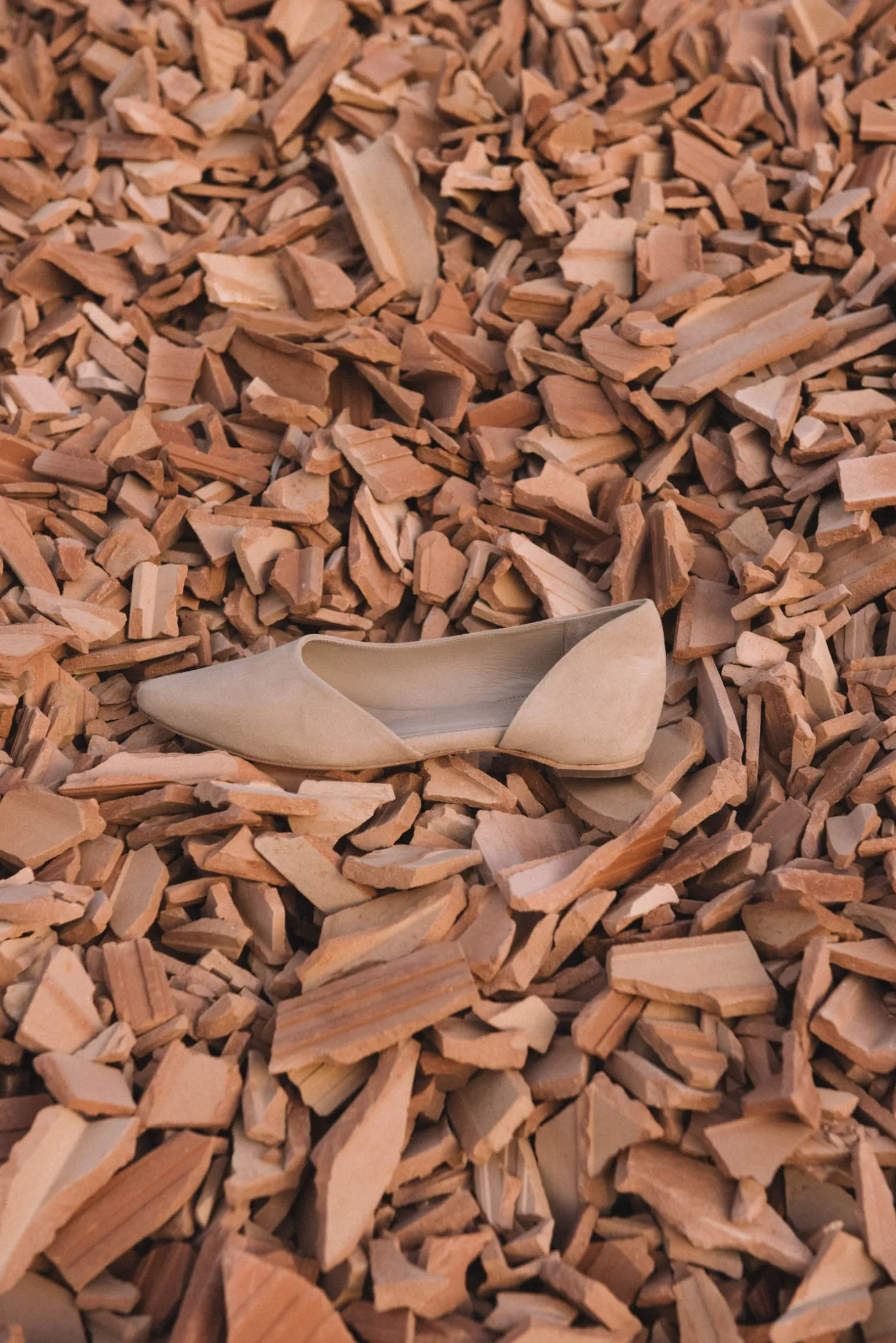 Circe, beige suede ballerina