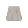 Cleo, green striped linen and silk shorts